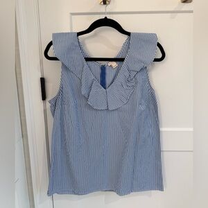 J. Crew Blue and White Striped Top